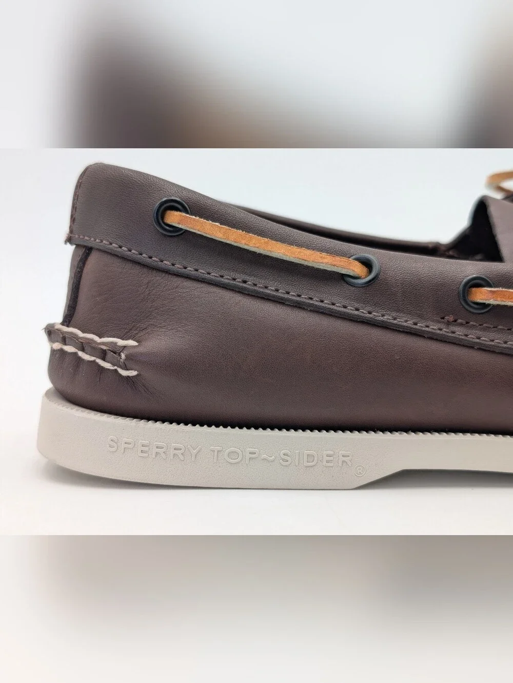 Sperry Top-Sider Sz 9 Authentic Original 2-Eye Brown Leather Moccasin Boat Shoe